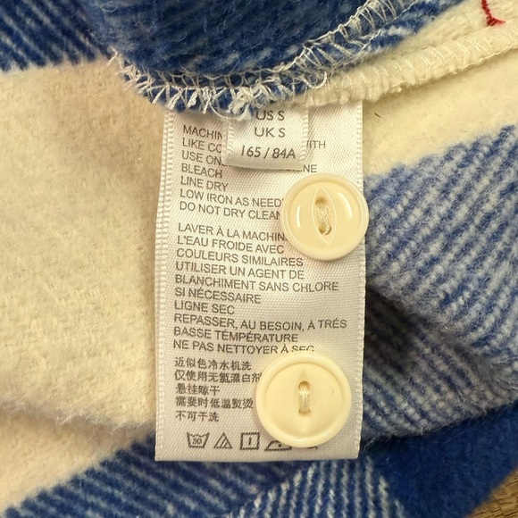 BDG Men’s Brushed Buffalo Plaid Overshirt in Blue Size Small Oversized Shacket - Picture 7 of 8